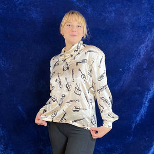 Escada Novelty Print Blouse | VTG Vintage | Deadstock | Silk |